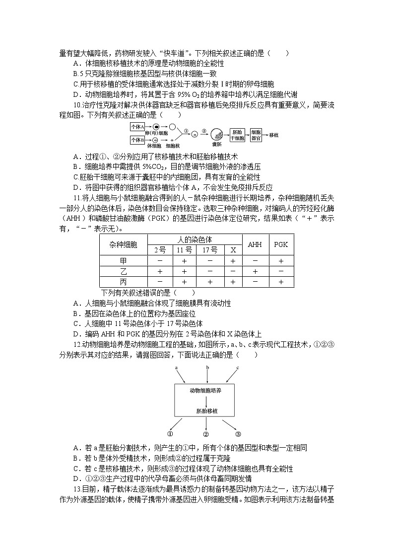 2023届人教版高考生物一轮复习生物技术与工程单元测试(山东版)含答案第3页