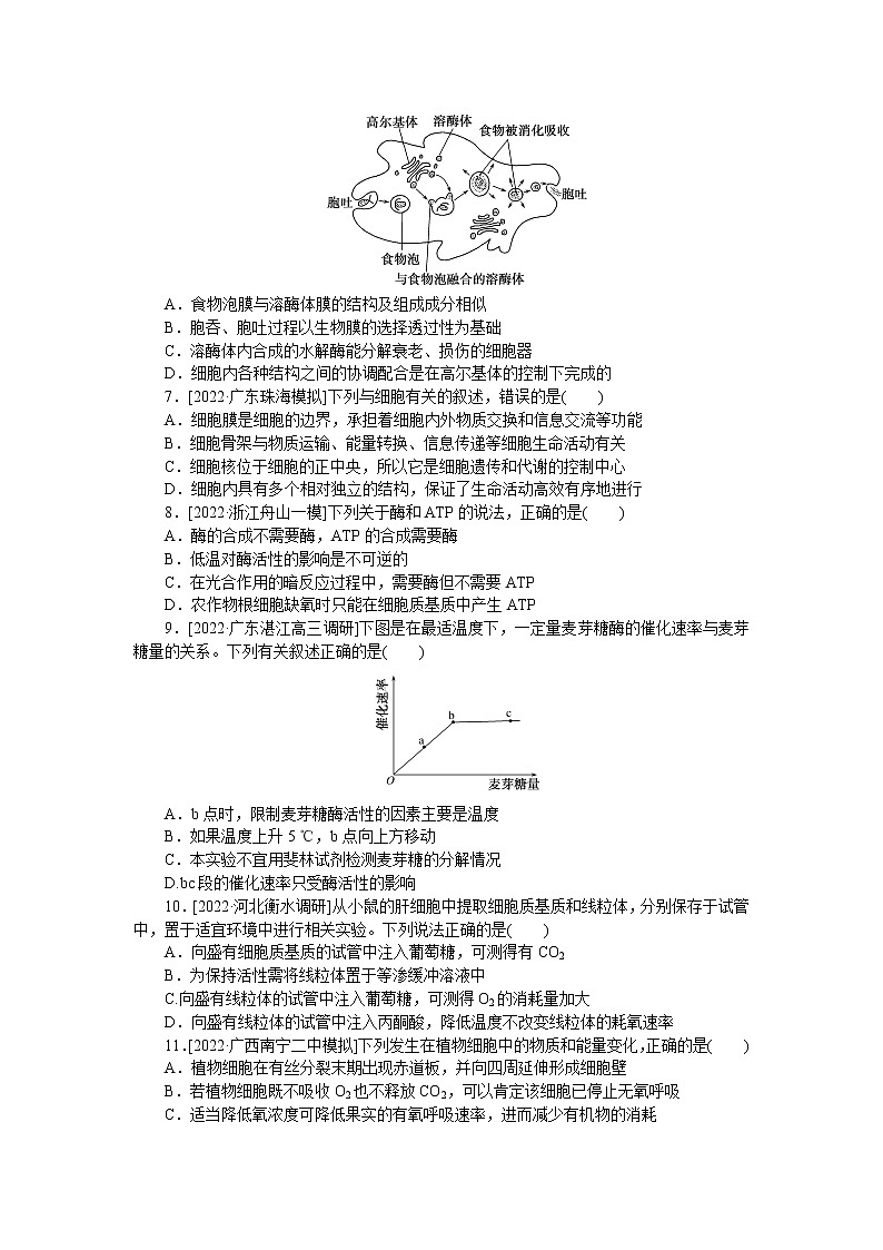 2023届人教版高考生物一轮复习《分子与细胞》阶段检测含答案02