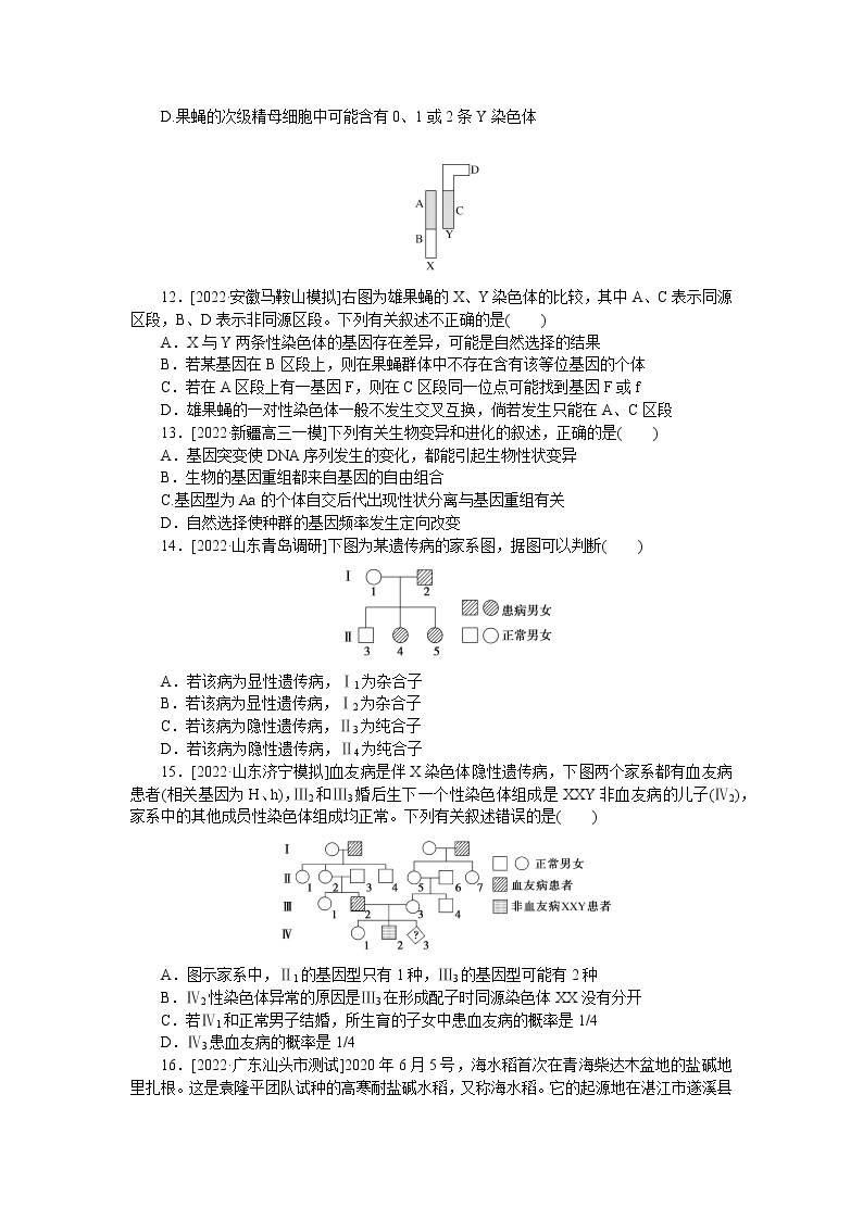 2023届人教版高考生物一轮复习《遗传与进化》阶段检测含答案03