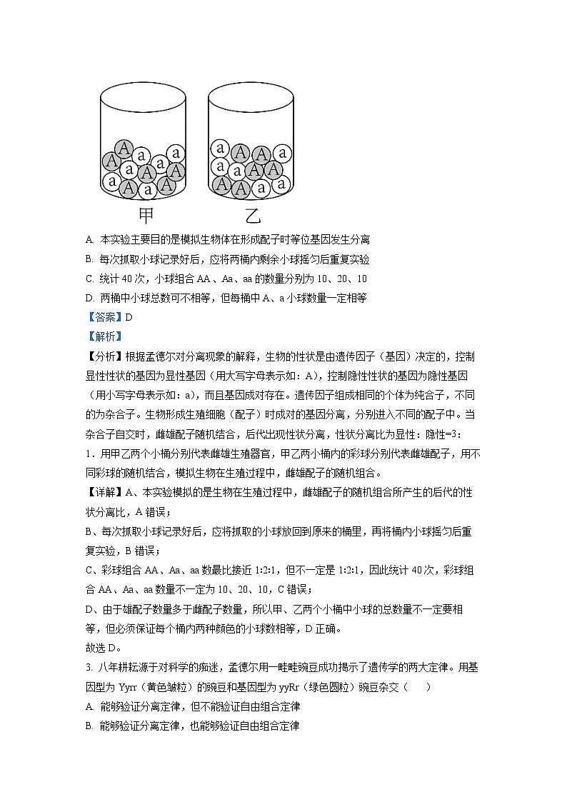 四川省成都市第七中學(xué)2022-2023學(xué)年高一生物下學(xué)期期中試題（Word版附解析）第2頁
