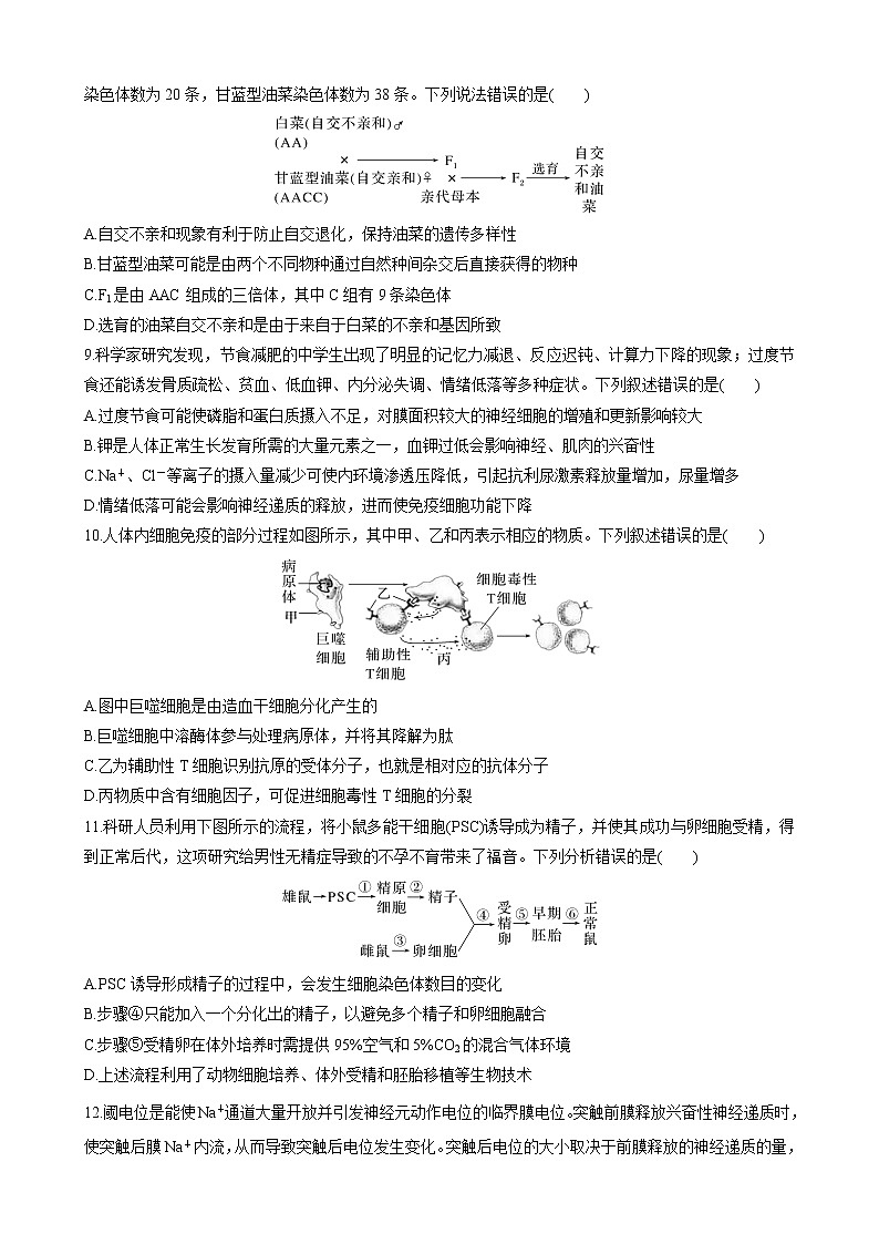 2023年高考考前押题密卷-生物(福建卷)(考试版)第3页