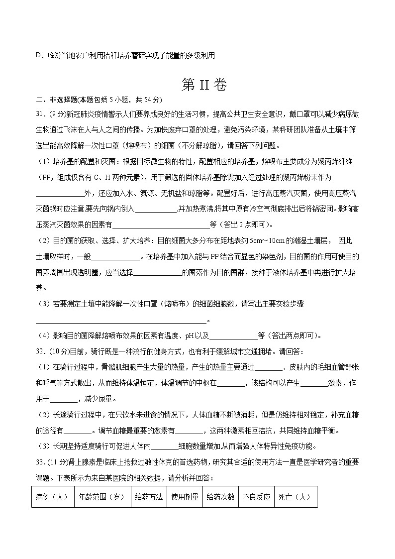 2023年高考考前押题密卷-生物(云南,安徽,黑龙江,山西,吉林五省通用)(考试版)第3页
