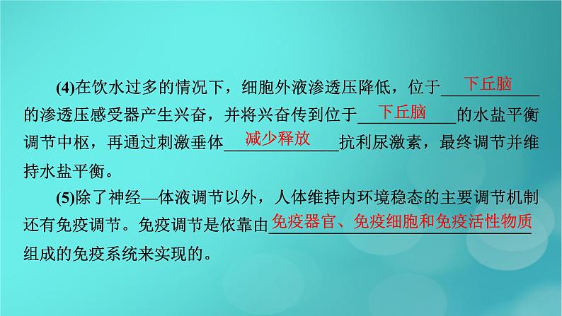 (新高考适用)2023版高考生物二轮总复习 热点突破6 下丘脑与生命活动调节课件第7页