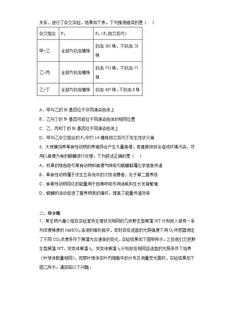 2023届陕西省西安市西咸新区高三二模理生物综试题（含答案）02