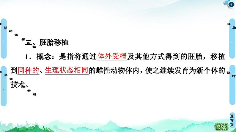 高中生物选择性必修三 第2章 第3节 第2课时 胚胎工程技术及其应用 课件练习题06