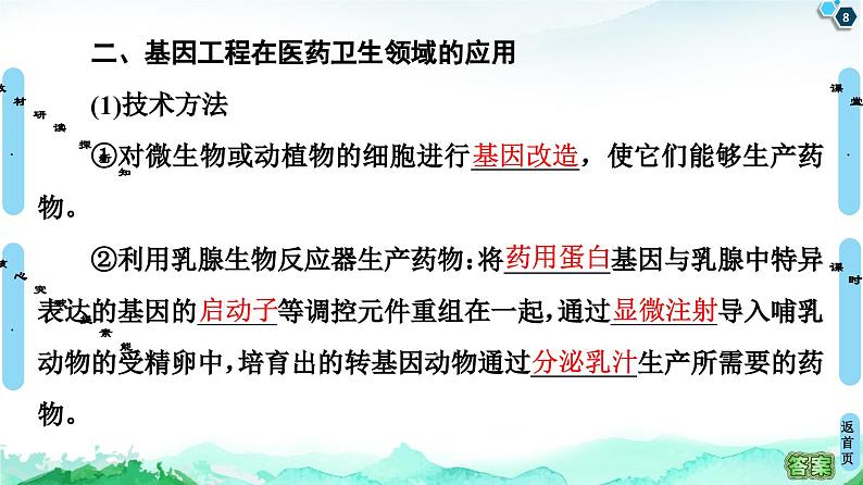高中生物选择性必修三 第3章 第3节 基因工程的应用 课件练习题第8页