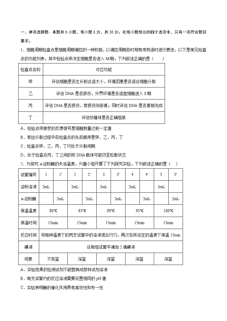 必刷卷02——【高考三轮冲刺】2023年高考生物考前20天冲刺必刷卷(全国乙卷)(原卷版+解析版)02