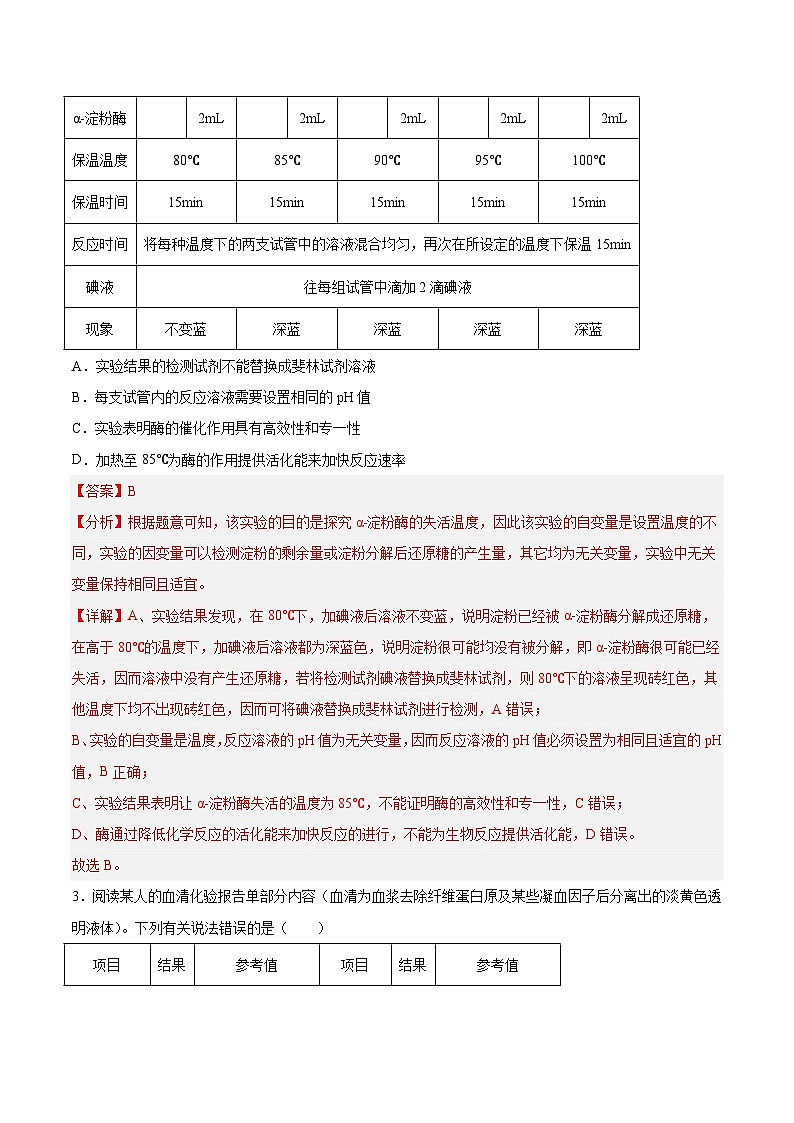必刷卷02——【高考三轮冲刺】2023年高考生物考前20天冲刺必刷卷(全国乙卷)(原卷版+解析版)03