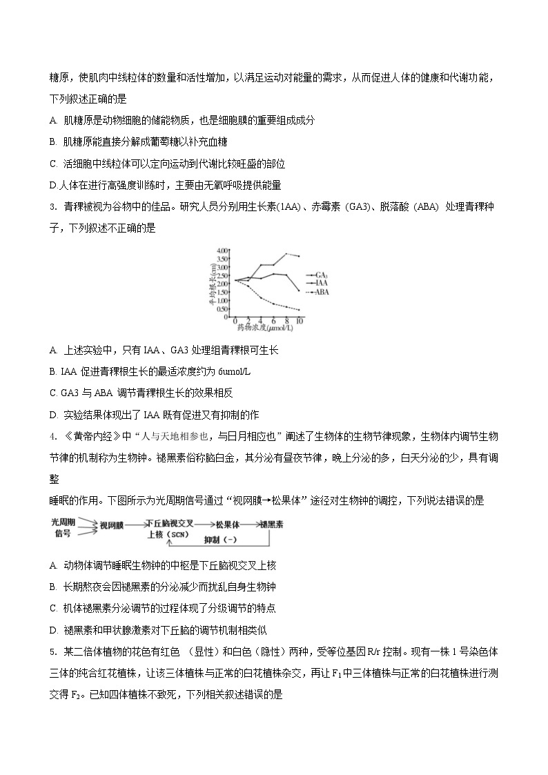 必刷卷05——【高考三轮冲刺】2023年高考生物考前20天冲刺必刷卷（全国甲卷）（原卷版+解析版）02