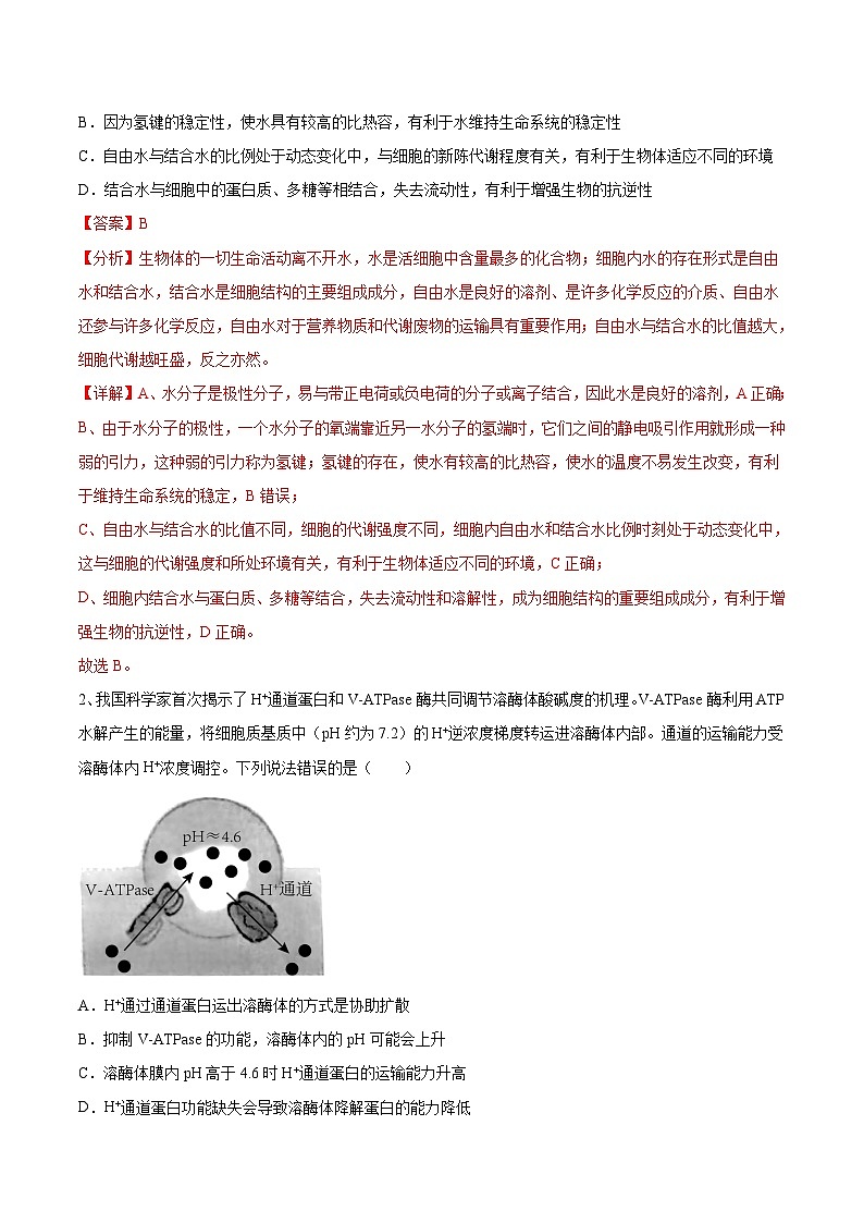 必刷卷01——【高考三轮冲刺】2023年高考生物考前20天冲刺必刷卷(山东卷)(解析版)第2页