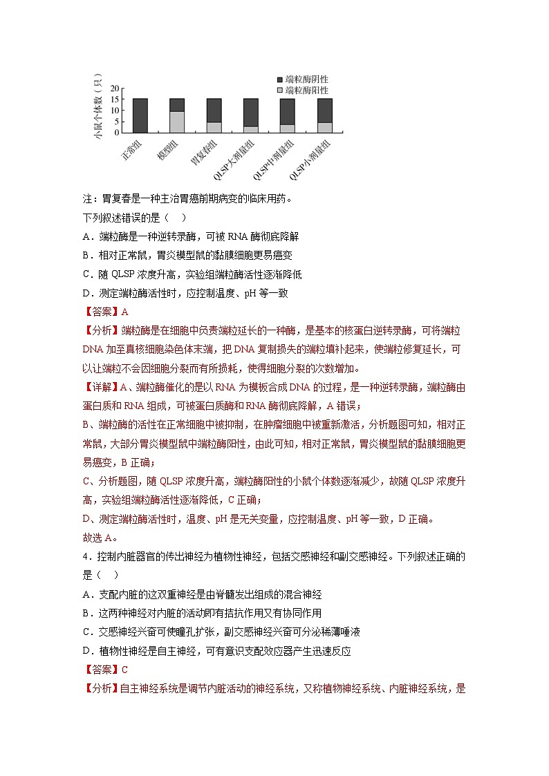 必刷卷03——【高考三轮冲刺】2023年高考生物考前20天冲刺必刷卷(广东专用)(原卷版+解析版)03