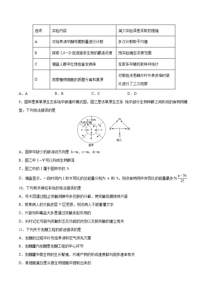 2023年高考押题预测卷03(广东卷)-生物(考试版)A403