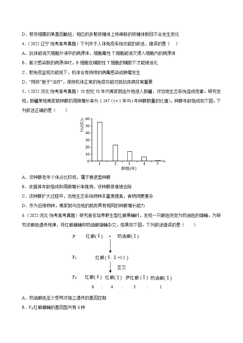 真题重组卷02——2023年高考生物真题汇编重组卷(全国卷)(原卷版)第2页
