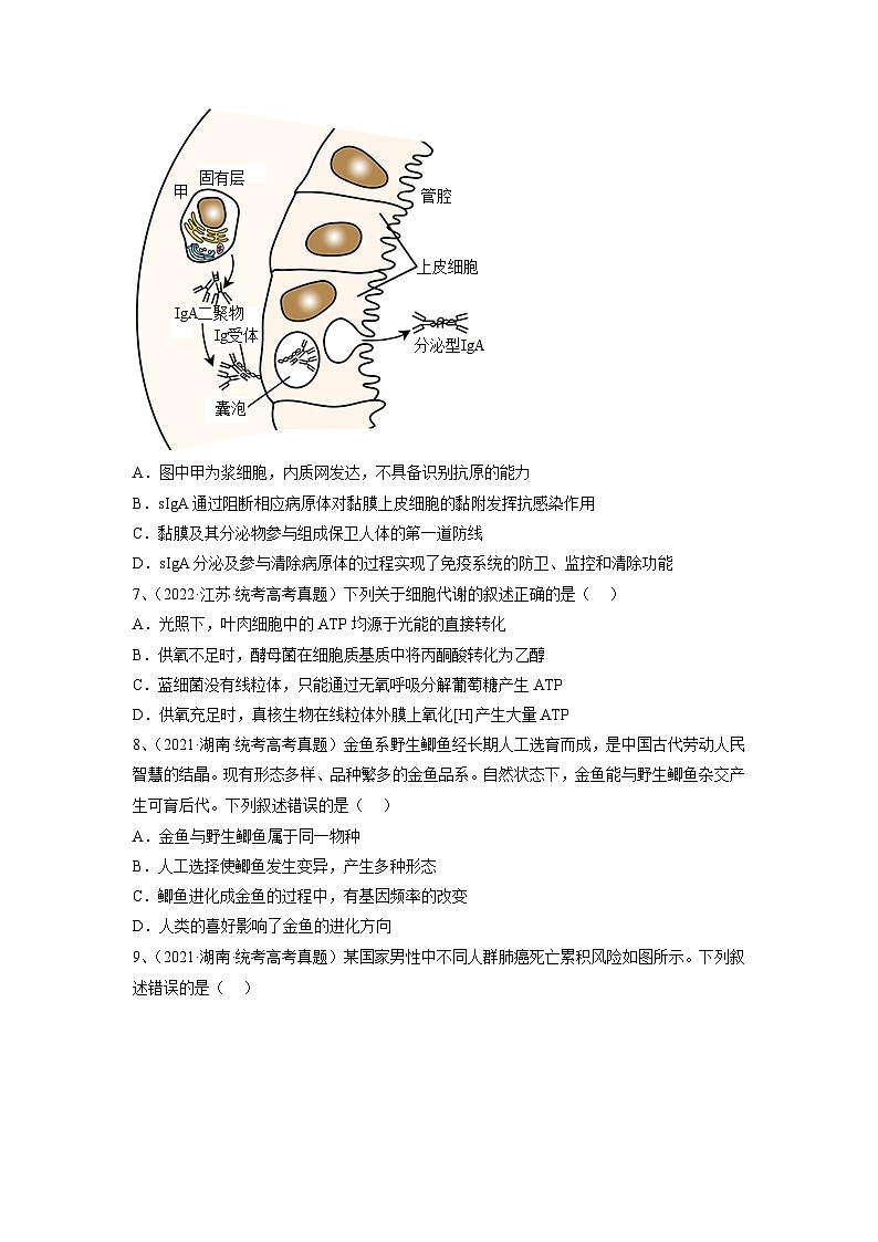 真题重组卷01——2023年高考生物真题汇编重组卷(湖南专用)03