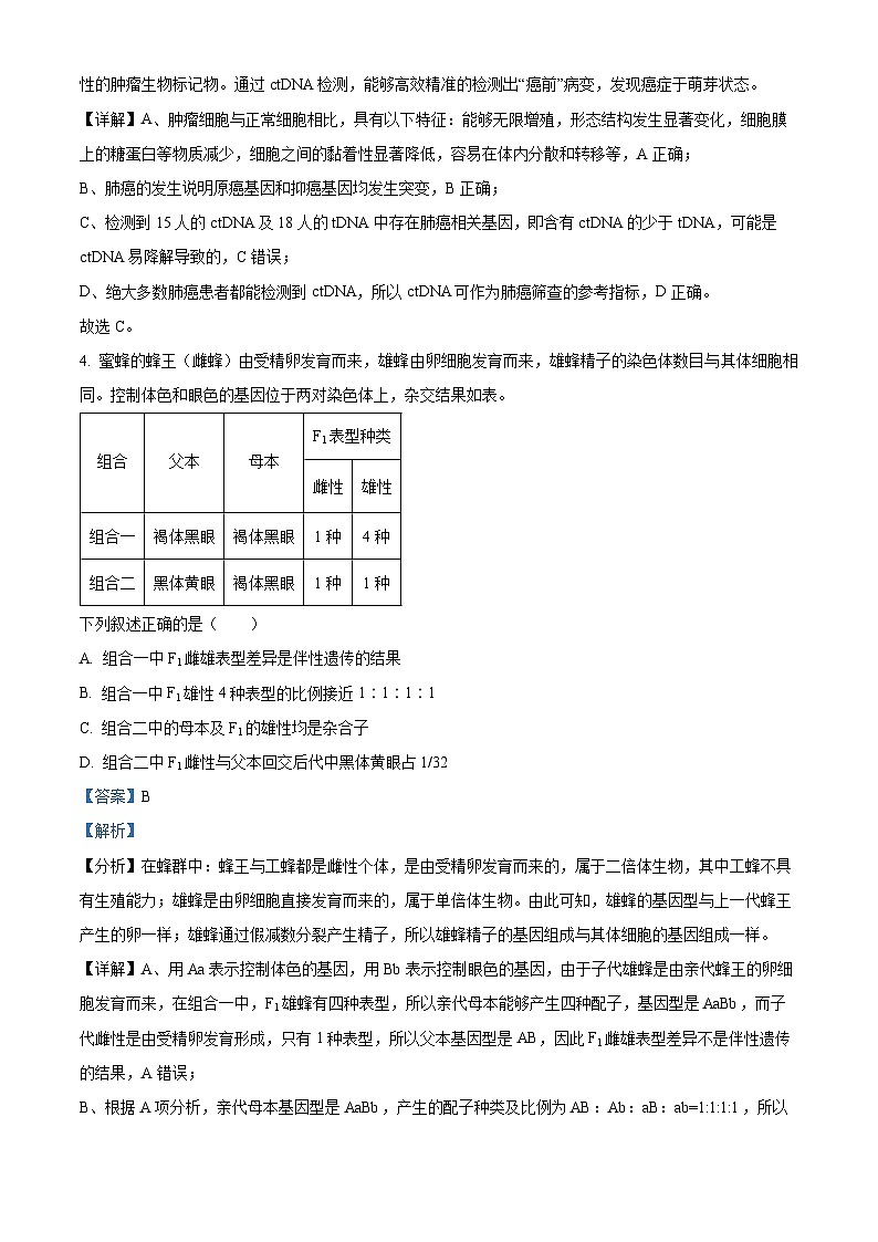 北京市朝阳区2023届高三生物二模试题(Word版附解析)第3页