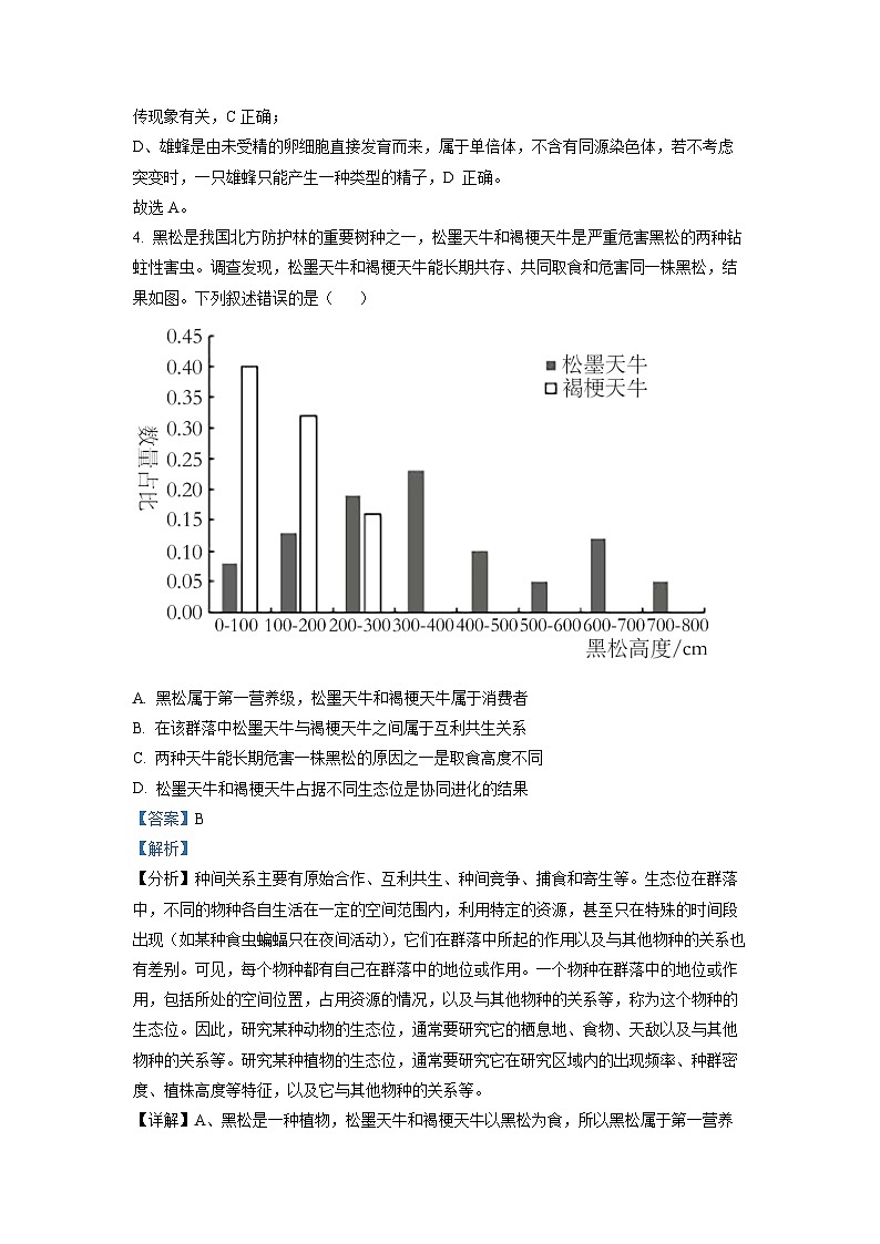 黑龙江省哈尔滨市三中2022-2023学年高三生物下学期第四次高考模拟试卷(Word版附解析)第3页