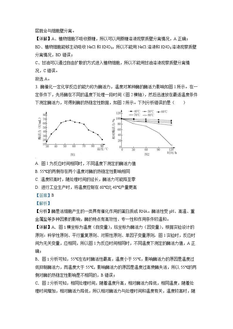 河北省衡水中学2023届高三二模生物试题（解析版）02