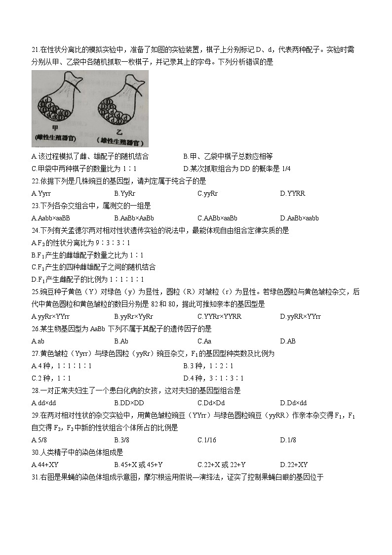 江苏省徐州市铜山区2022-2023学年高一生物下学期期中(合格考)试题(Word版附答案)03