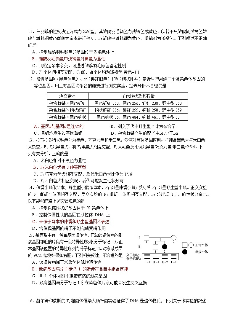 2023年北京海淀高三二模生物查漏補缺試題及答案第3頁