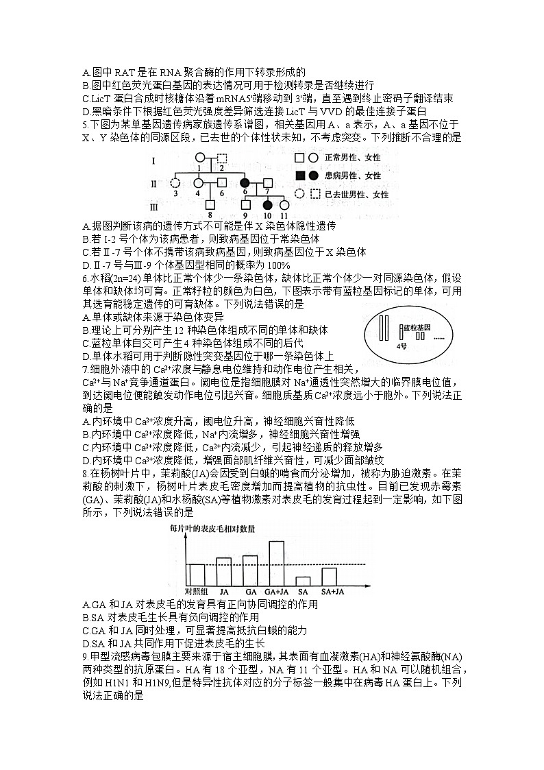 2023届山东省济南市高三第三次模拟生物试卷+答案02