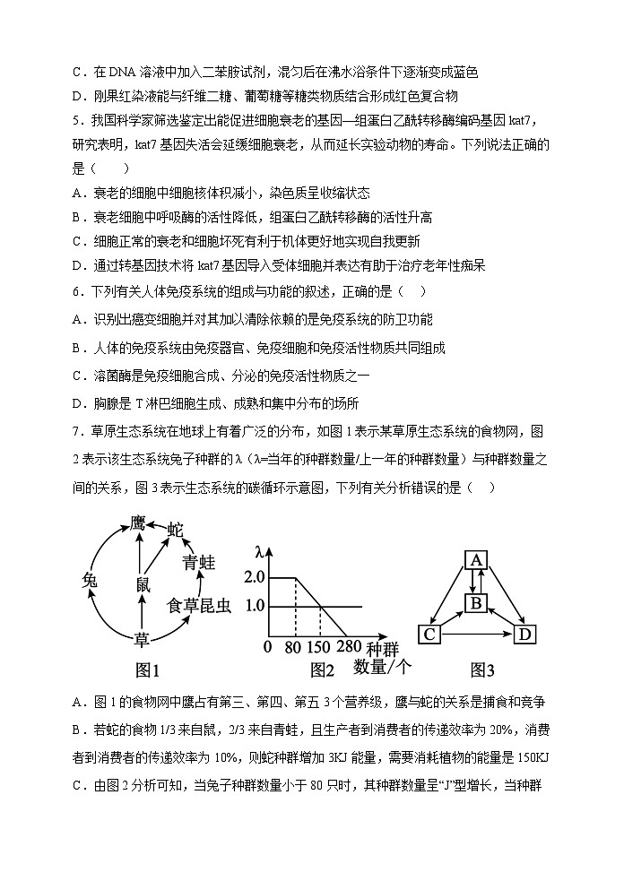 广东省汕头市育能实验学校2022-2023学年高二下学期期中考试生物试题及答案02