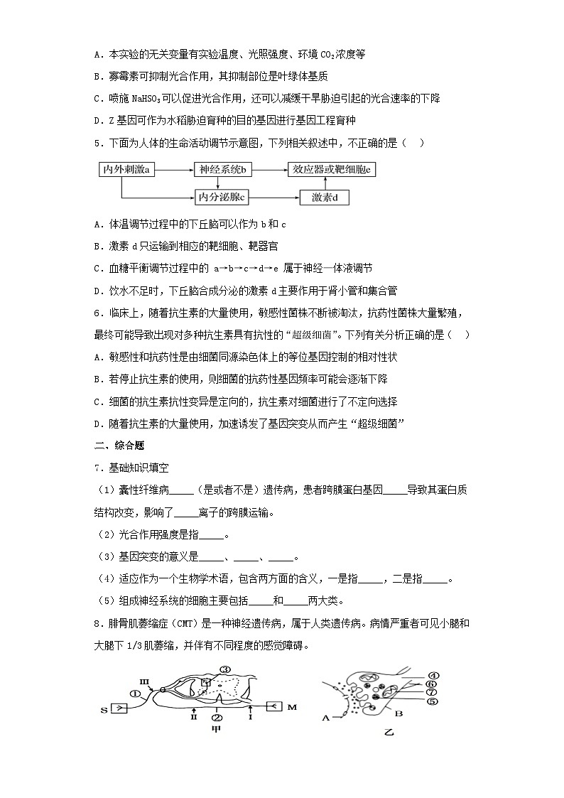 2023届黑龙江省高三第二次模拟考试理综生物试卷(含解析)第2页