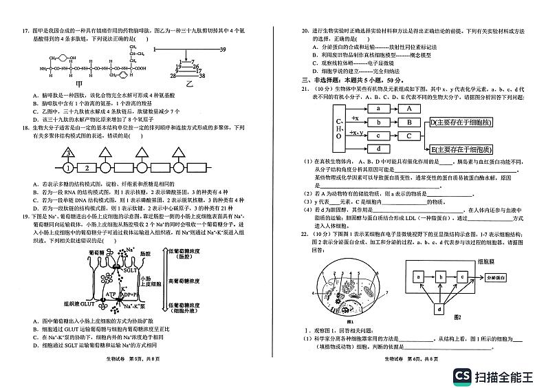 2022-2023学年安徽省江南十校高一上学期12月分科诊断摸底联考生物试题 PDF版03