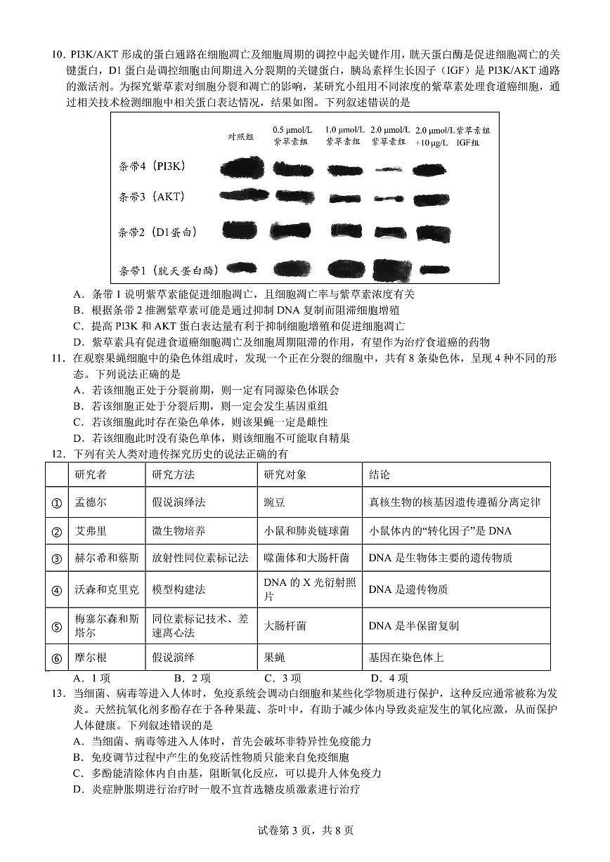 2023屆江蘇省揚(yáng)州市高三考前調(diào)研測(cè)試 生物第3頁(yè)