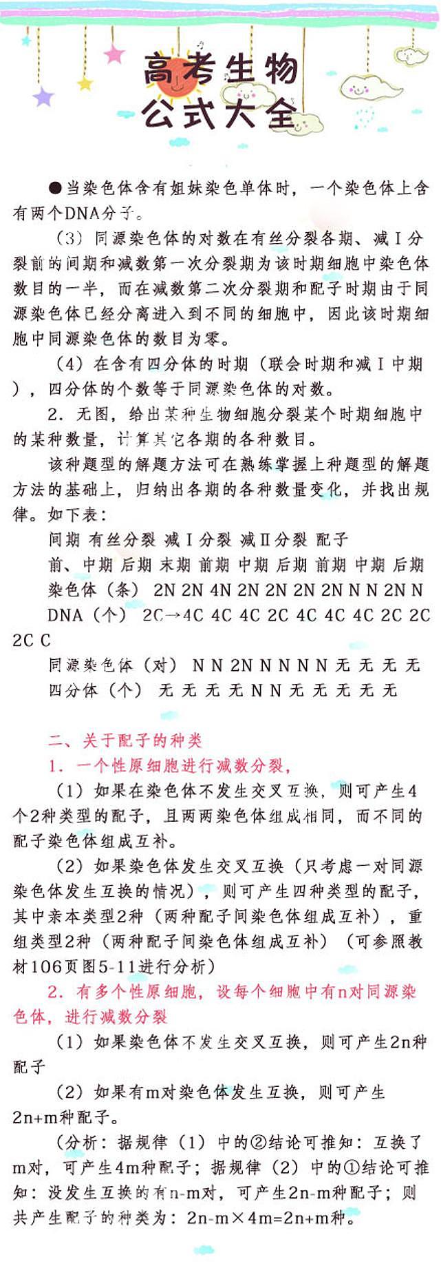 高考生物:公式大全第2页