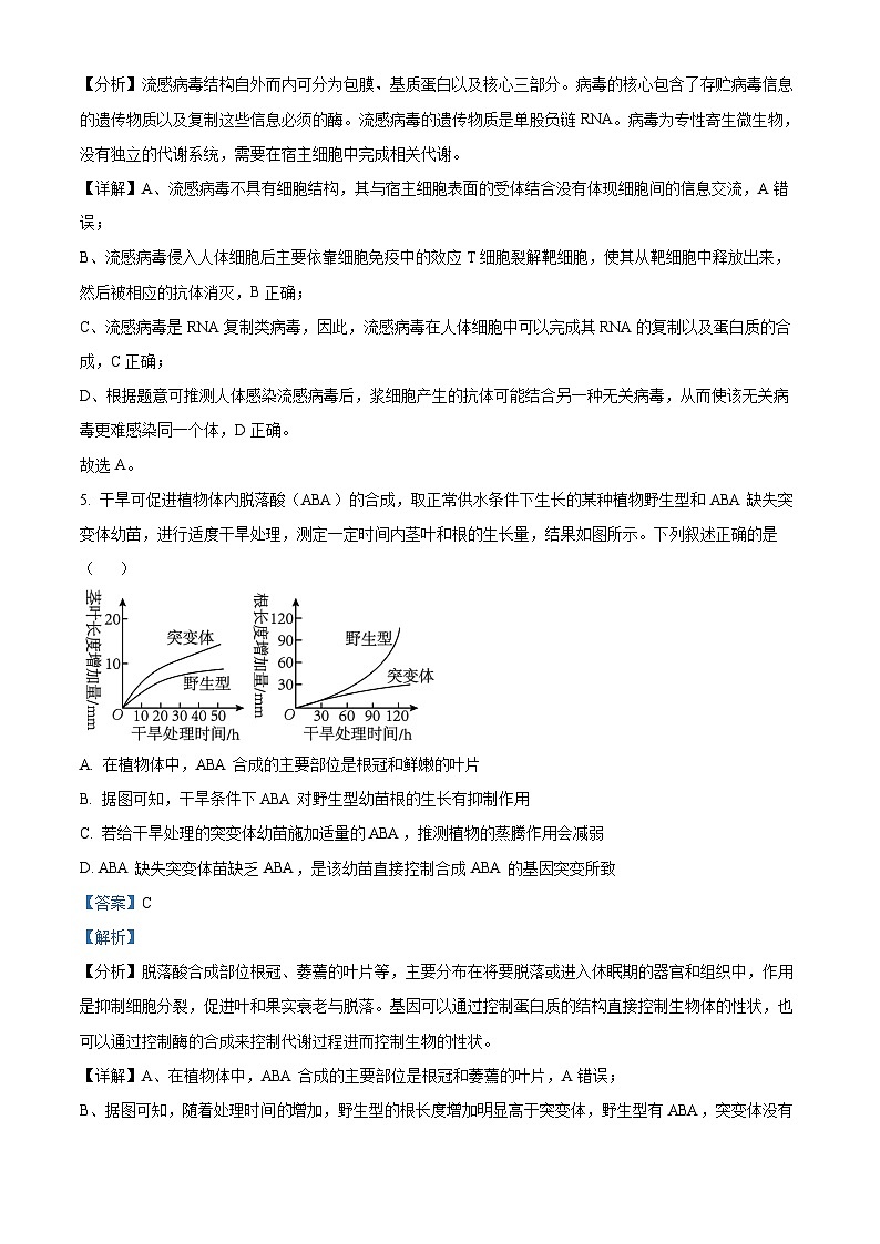 四川省绵阳南山中学2023届高三生物下学期高考仿真考试试题(Word版附解析)第3页
