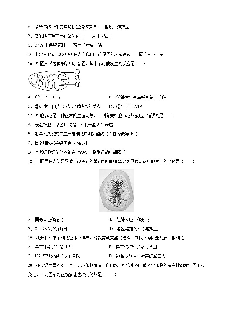 2023年7月广东省普通高中学业水平合格性考试生物模拟卷0203