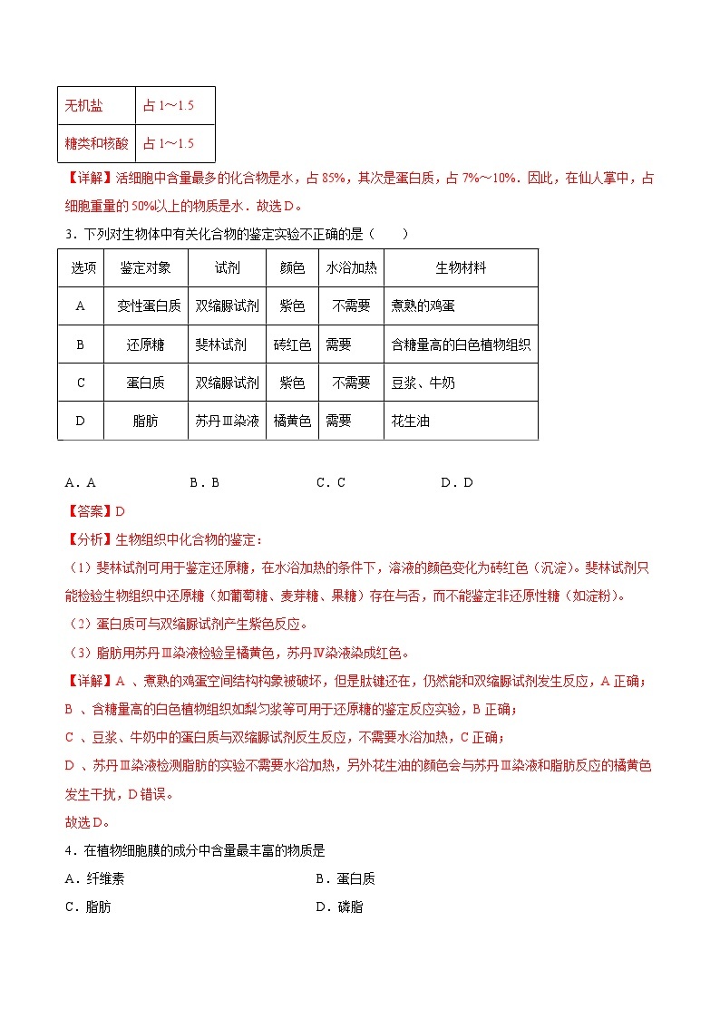 2023年北京第二次普通高中学业水平合格性考试生物模拟卷0202
