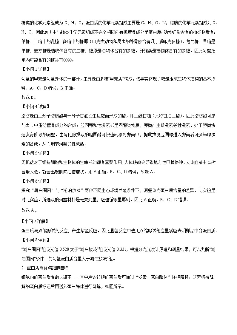 2022-2023学年上海市崇明区高一上学期期末测试生物试题(解析版)第3页