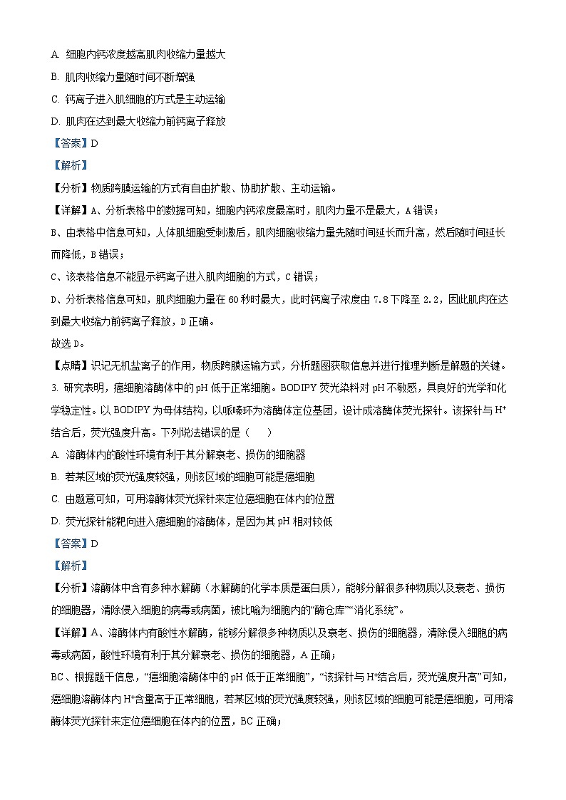 精品解析:山东省济宁市一中2022-2023学年高二下学期期中生物试题(解析版)第2页