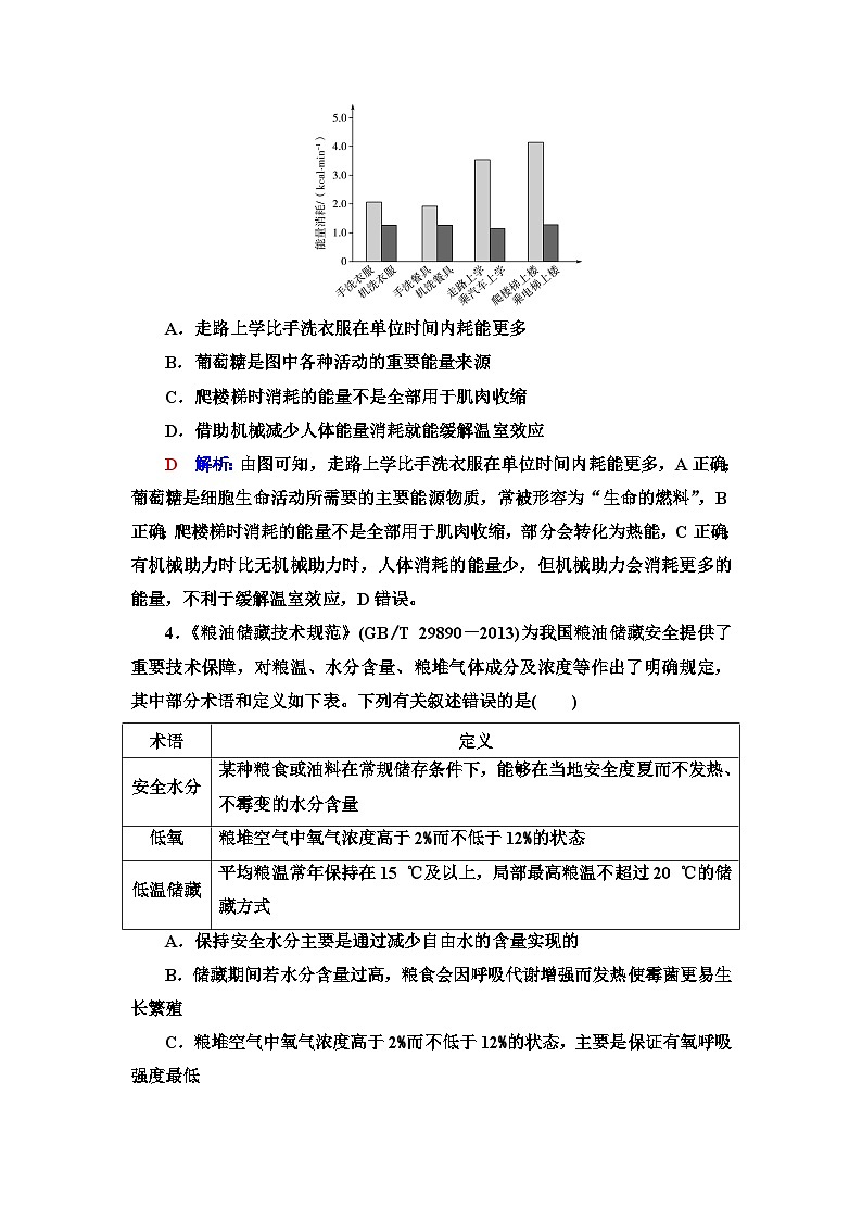 高考生物总复习课时质量评价8细胞呼吸的原理和应用含答案 试卷02