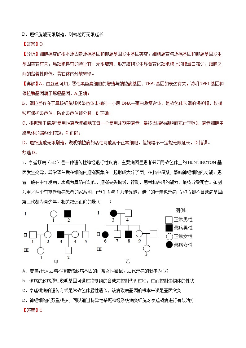 卷04-【冲刺抢分】2023年高考生物临考压轴卷(全国乙卷)(解析版)第2页