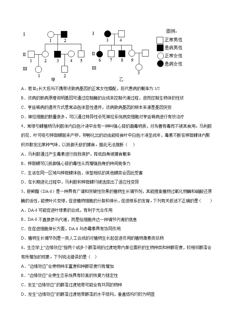 卷04-【冲刺抢分】2023年高考生物临考压轴卷(全国乙卷)(原卷版)02