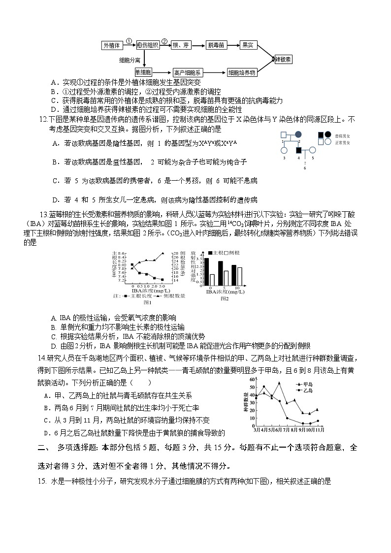2023届江苏省盐城市伍佑中学高三考前热身考试生物试题及答案第3页