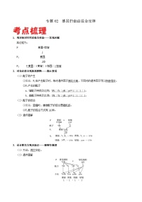 专题02 基因的自由组合定律——高一生物下学期期末复习专题复习学案（人教版2019必修2）