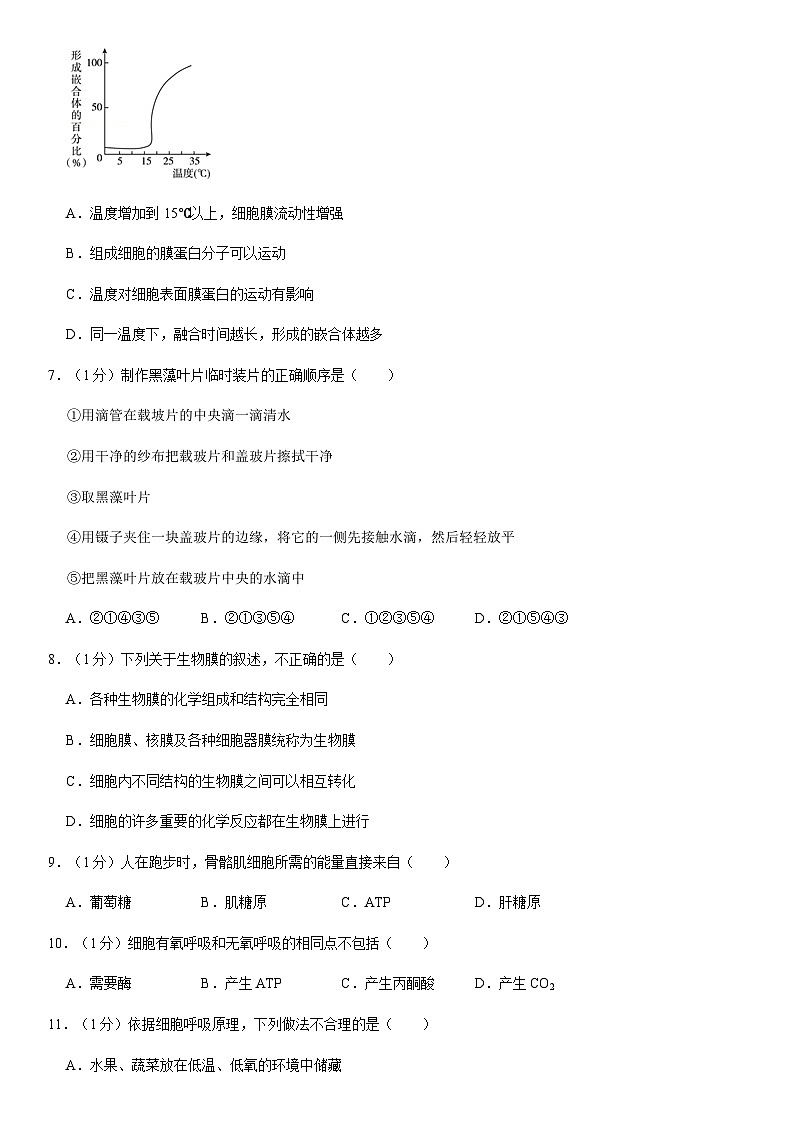 2020北京密云高一(上)期末生物(教师版)第2页