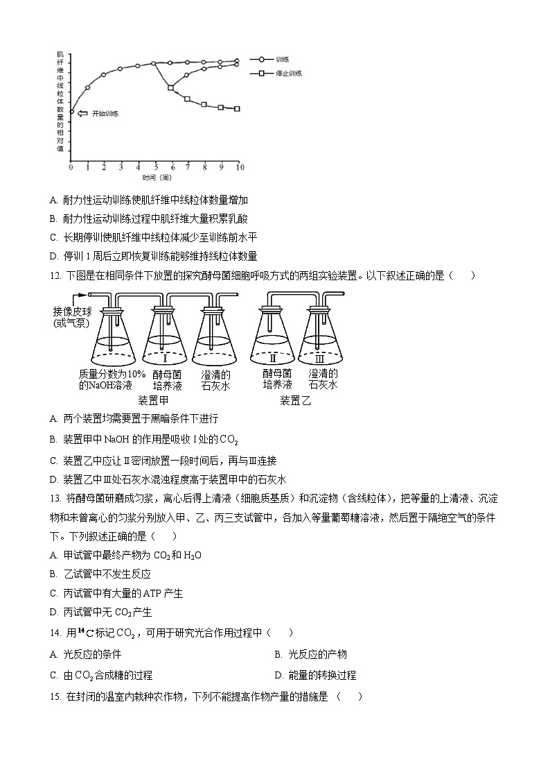 2023北京北师大附中高一(上)期末生物(教师版) 试卷03