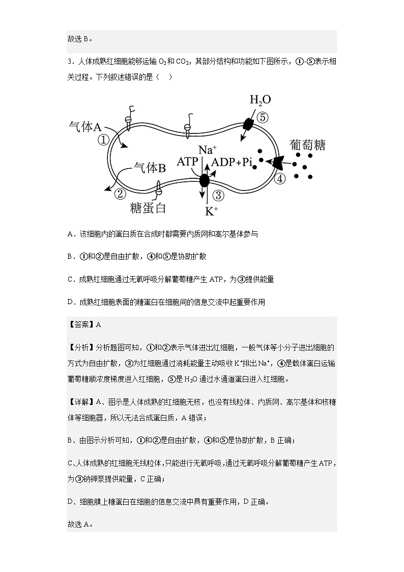 2022-2023学年江苏省盐城中学高一下学期第一次月考生物试题含解析03