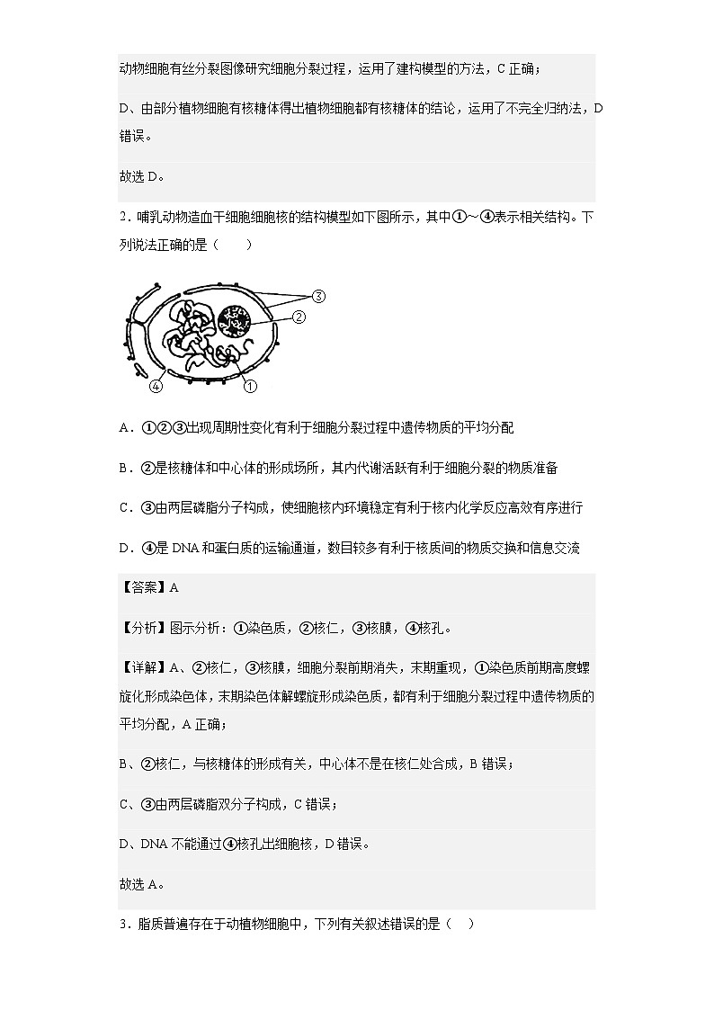 2022-2023学年山东省枣庄市八中高一上学期1月线上测试生物试题含解析第2页