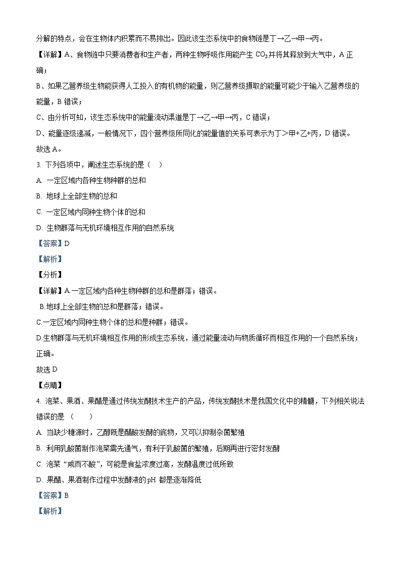 精品解析：江西省吉安市永新縣禾川中學(xué)2022-2023學(xué)年高二下學(xué)期期中生物試題（解析版）第2頁