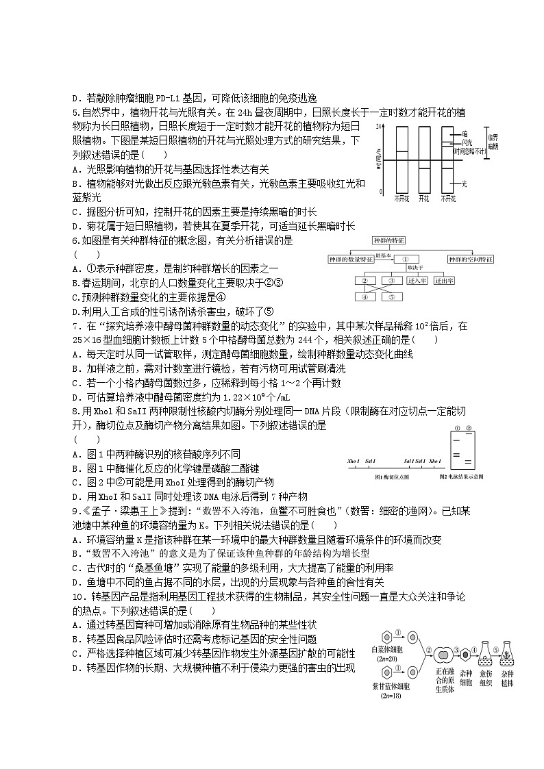 江苏省盐城市三校2022-2023学年高二生物下学期期中联考试题(Word版附答案)第2页