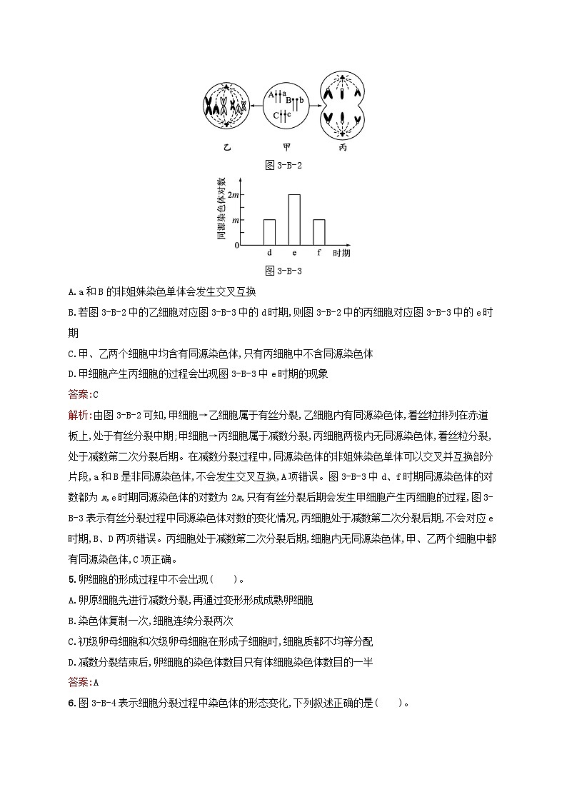 新教材适用2023年高中生物第3章遗传信息在亲子代之间传递测评B北师大版必修202