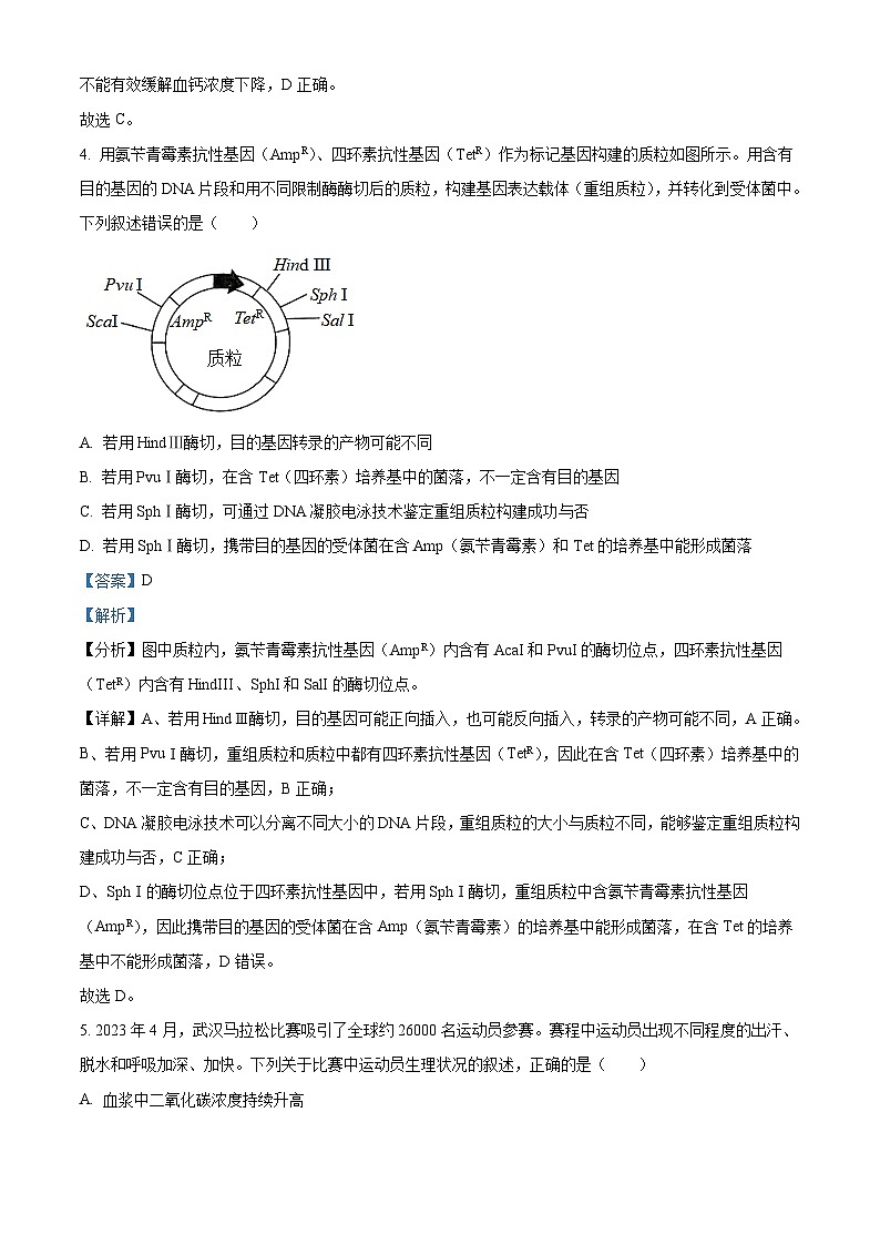 2023年高考真题——生物(湖北卷)(Word版附解析)第3页