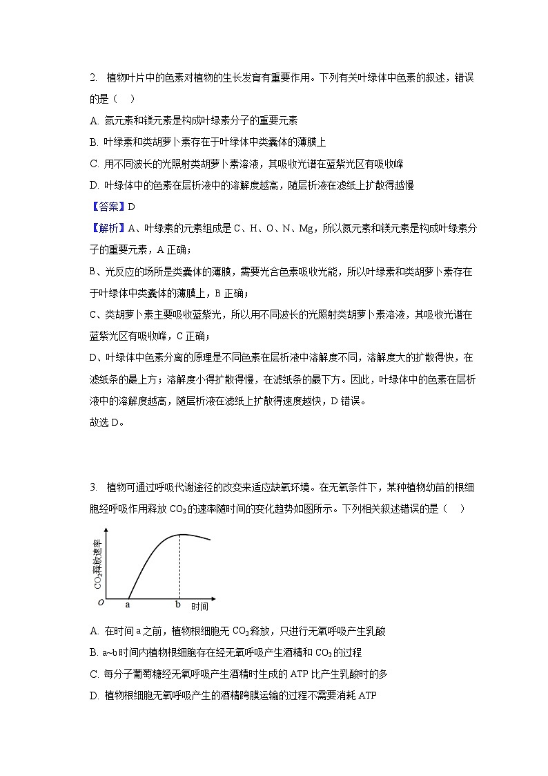 2023年全国统一高考理综生物试卷(乙卷)-教师用卷第2页