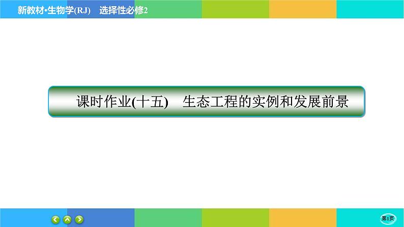 第4章- 第3节 生态工程 第2课时(练习课件PPT)第1页