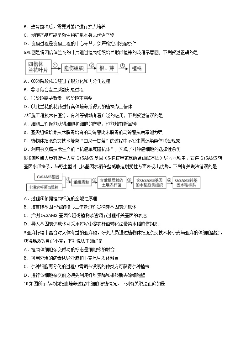 2023宁波效实中学高二下学期期中生物试题含答案02